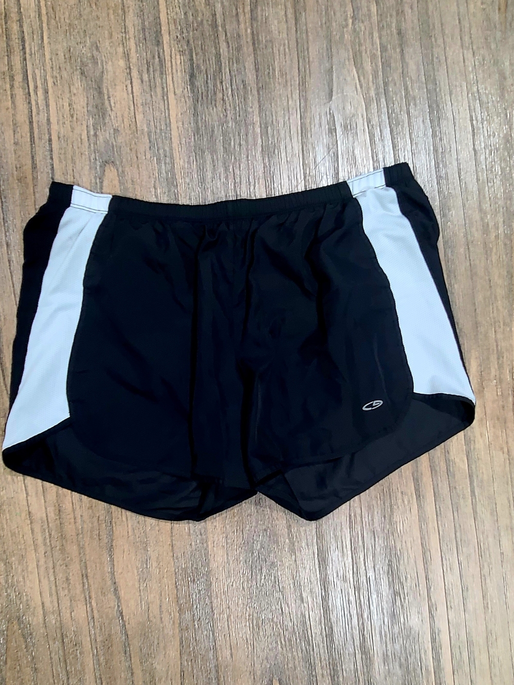 Source Unknown Black Athletic Shorts with White Side Panels